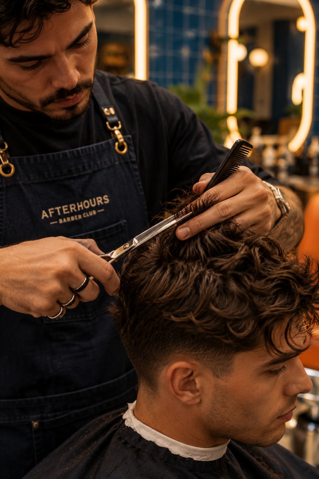 Concept visual: scissor cut, comb in hand
