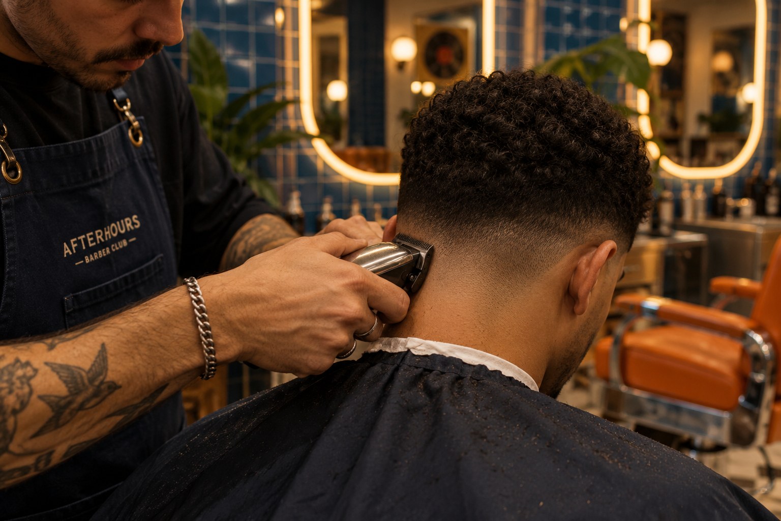 Concept visual: clipper fade, close-up